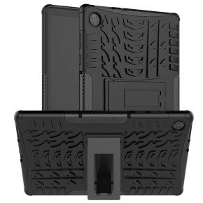 Силиконов гръб ТПУ Hybrid с твърда част и стойка за Lenovo Tab M10 HD (2nd Gen) 10.1 TB-X306 черен